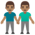 👬🏽 men holding hands: medium skin tone display on Google